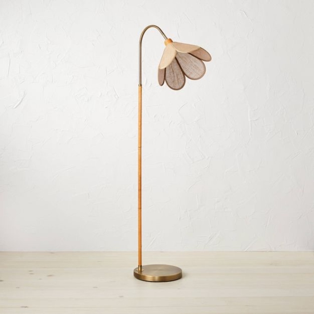 OPALHOUSE X JUNGALOW Burlap Petal Floor Lamp (Includes LED Light …